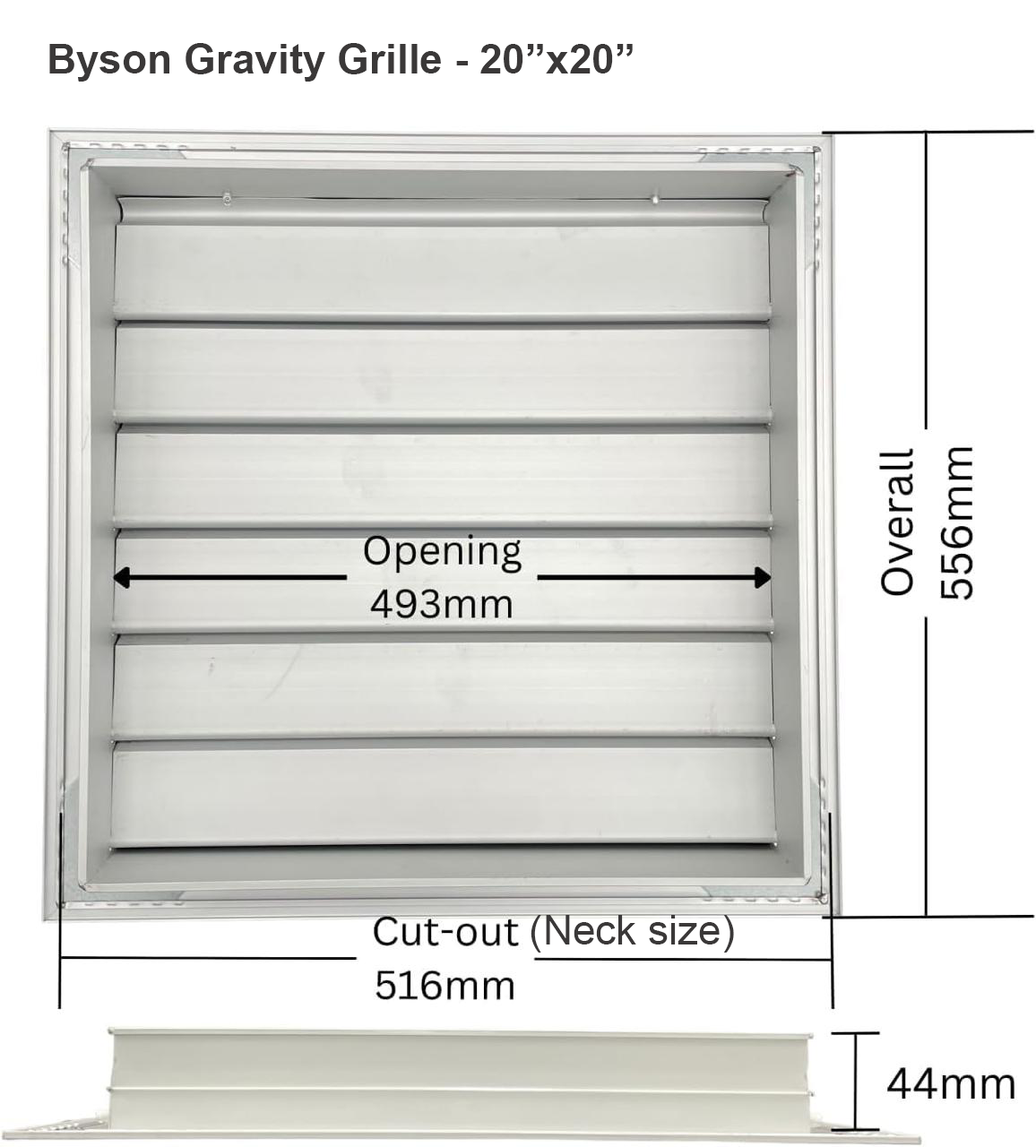 Byson Gravity Grilles, Aluminum - Anodized