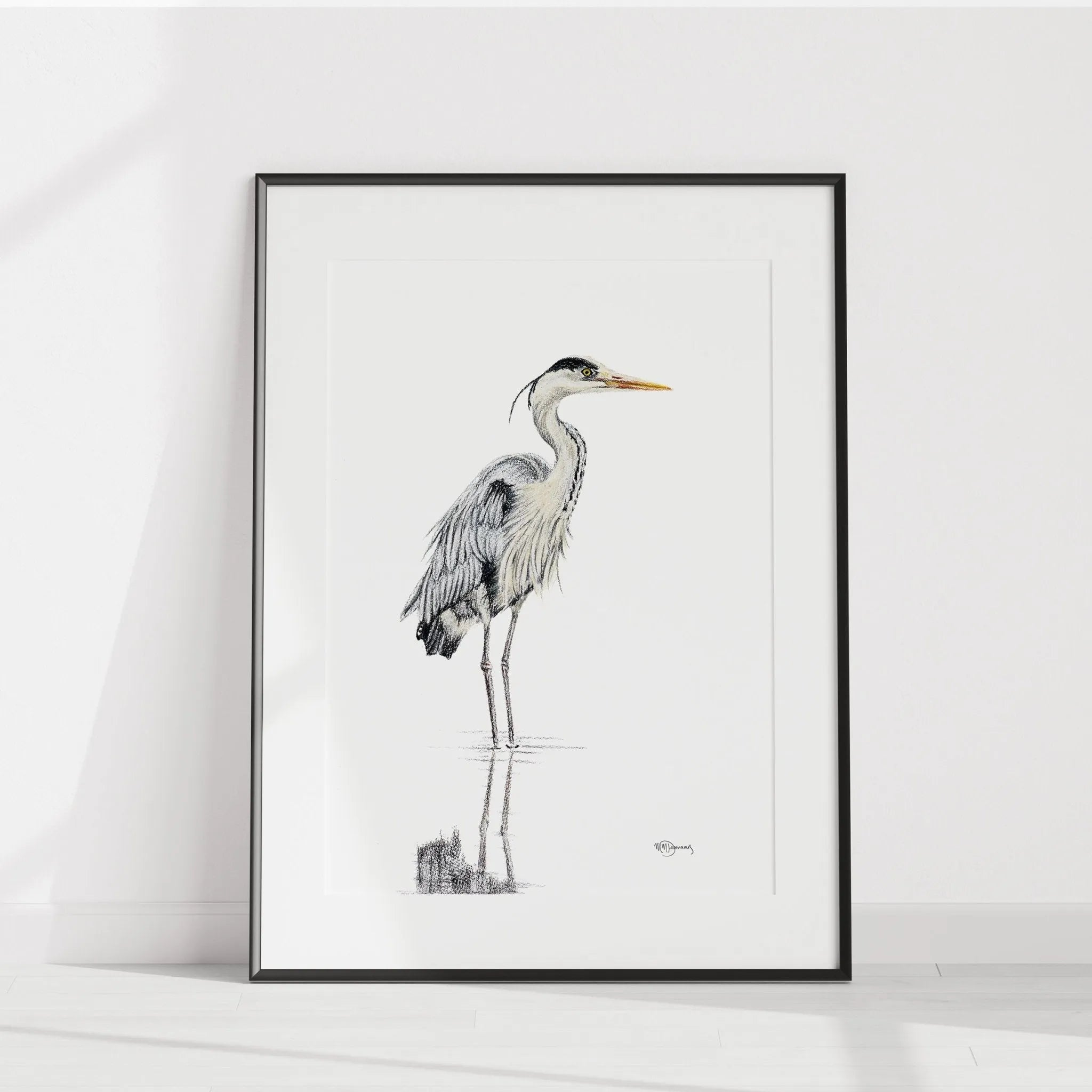  Heron NO 1 - Colored Blue Heron in water illustration LE NID atelier illustration art-noise.myshopify.com heron-no-1-colored-blue-heron-in-water-illustration