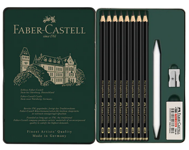 Faber-Castell PITT GRAPHITE MATT TIN OF 11