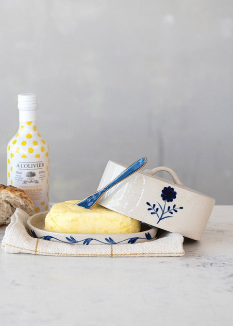 Hand-Painted Butter Dish