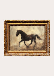 Horseback | French Brass Gold Mould Framed Art – 5” x 7”
