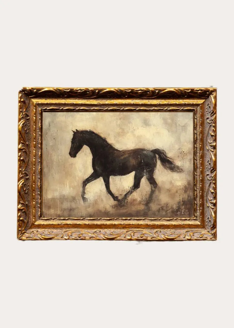  Horseback | French Brass Gold Mould Framed Art – 5” x 7” Clementine Home Floral Gift  art-noise.myshopify.com horseback-french-brass-gold-mould-framed-art-5-x-7