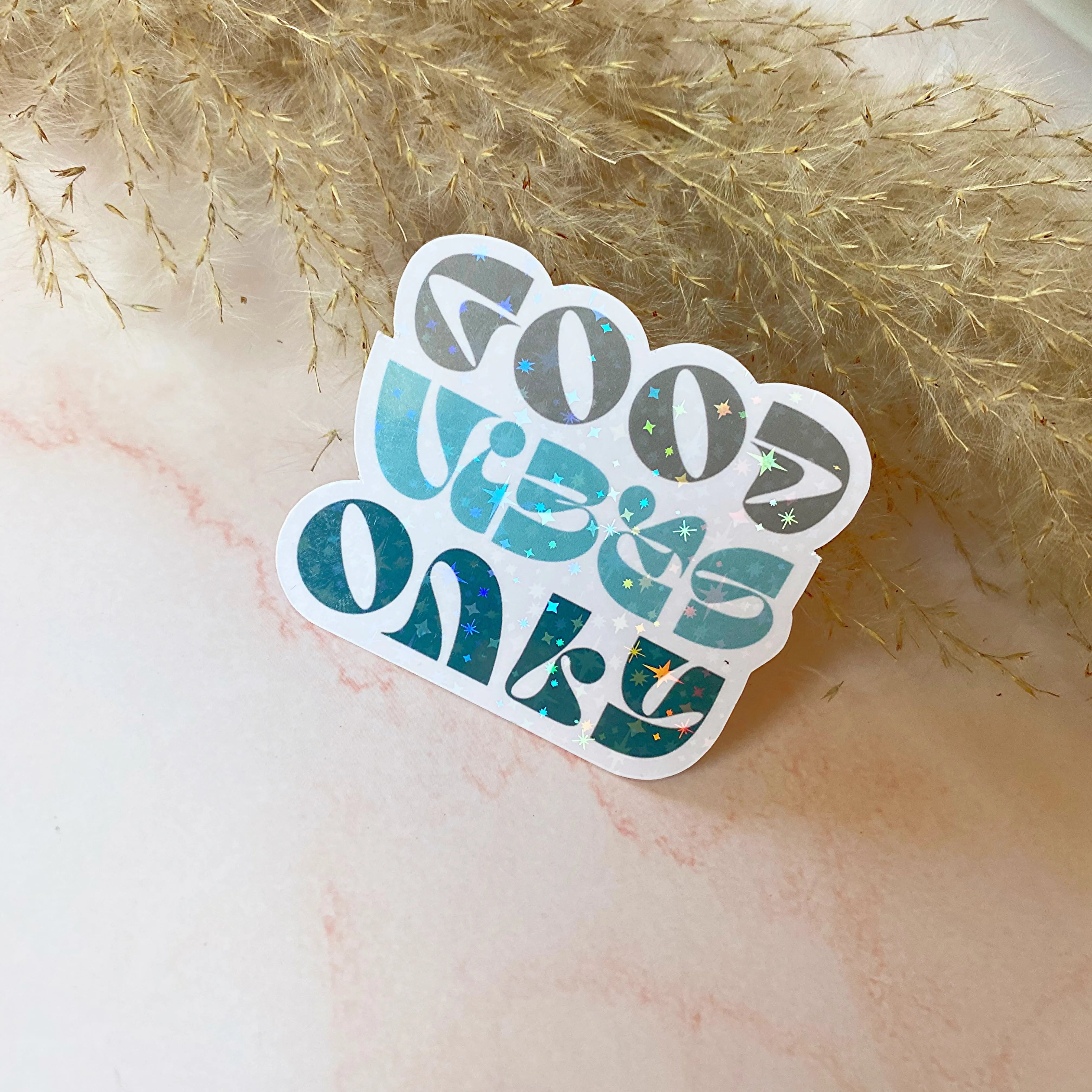  Good Vibes Only Sticker Cheeky Peach Designs Sticker art-noise.myshopify.com good-vibes-only-sticker