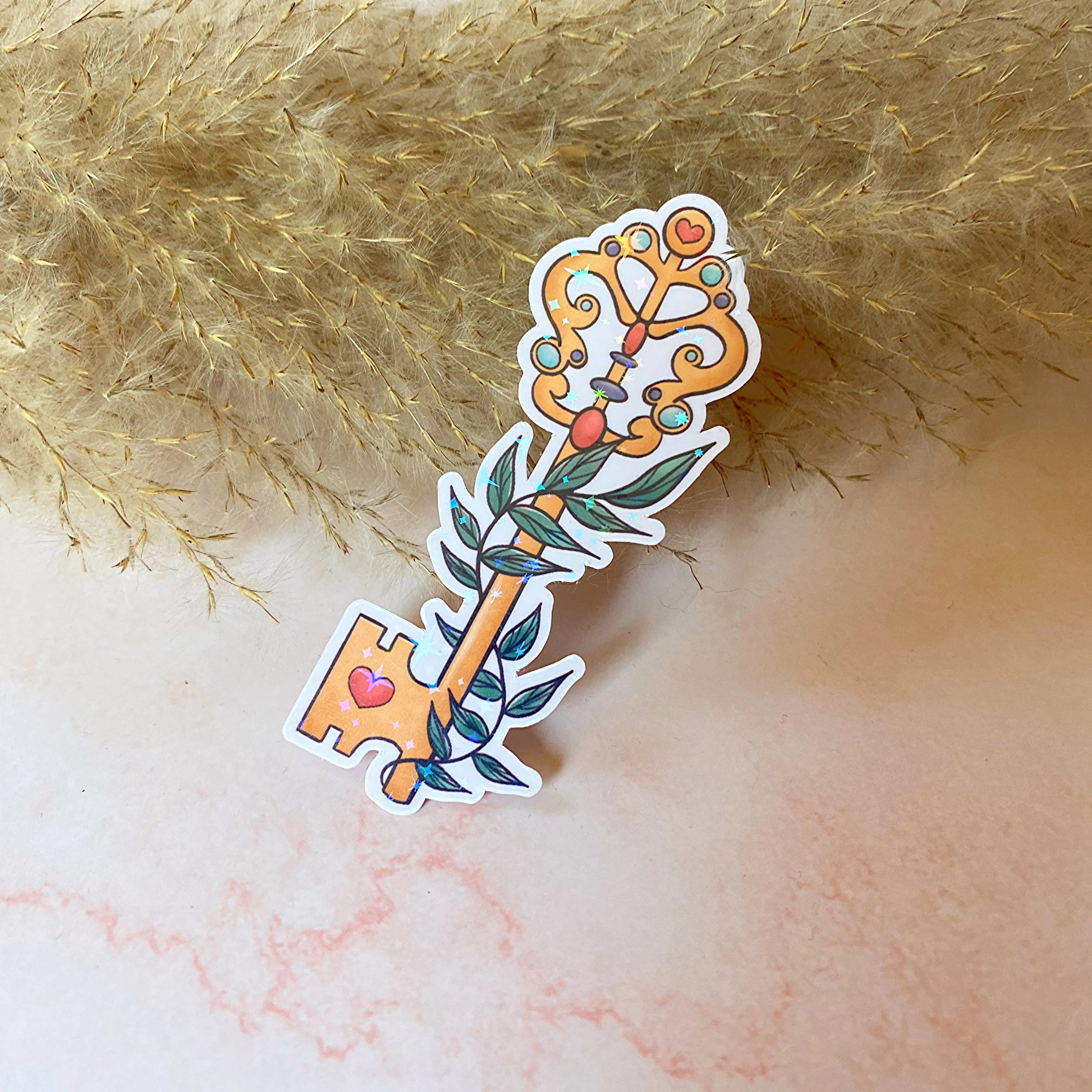  Vintage Key Sticker Cheeky Peach Designs Sticker art-noise.myshopify.com vintage-key-sticker