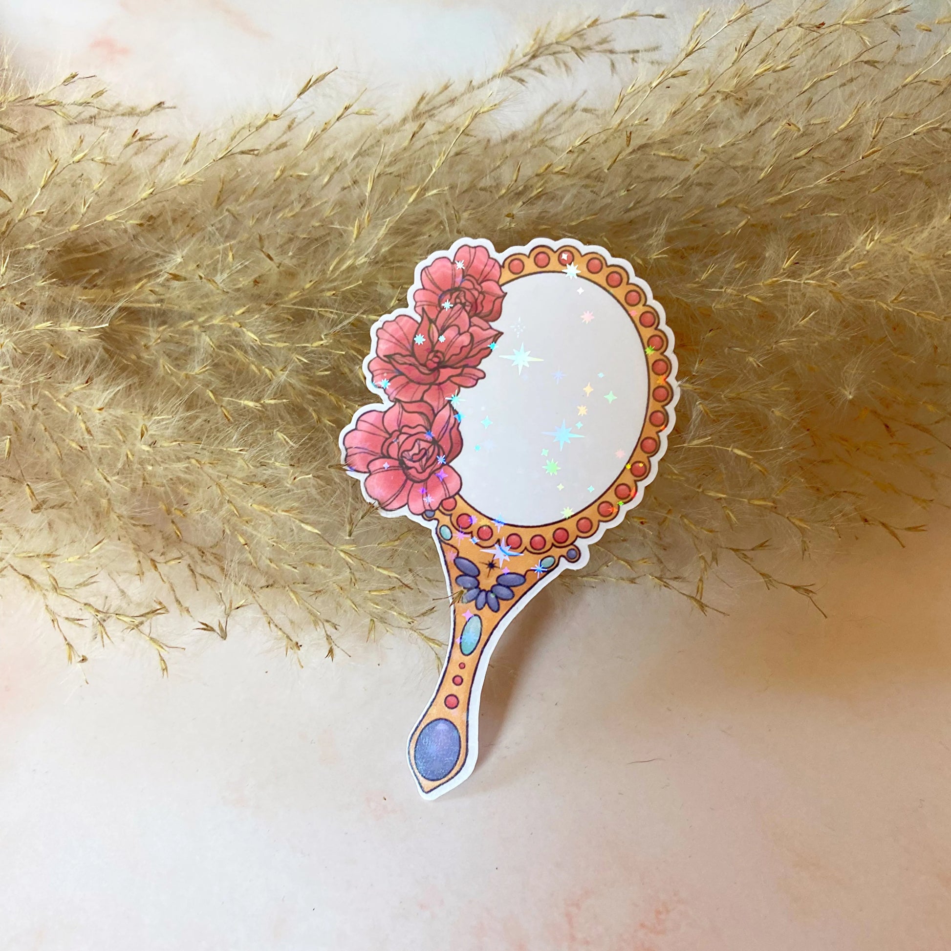  Vintage Mirror Sticker Cheeky Peach Designs Sticker art-noise.myshopify.com vintage-mirror-sticker