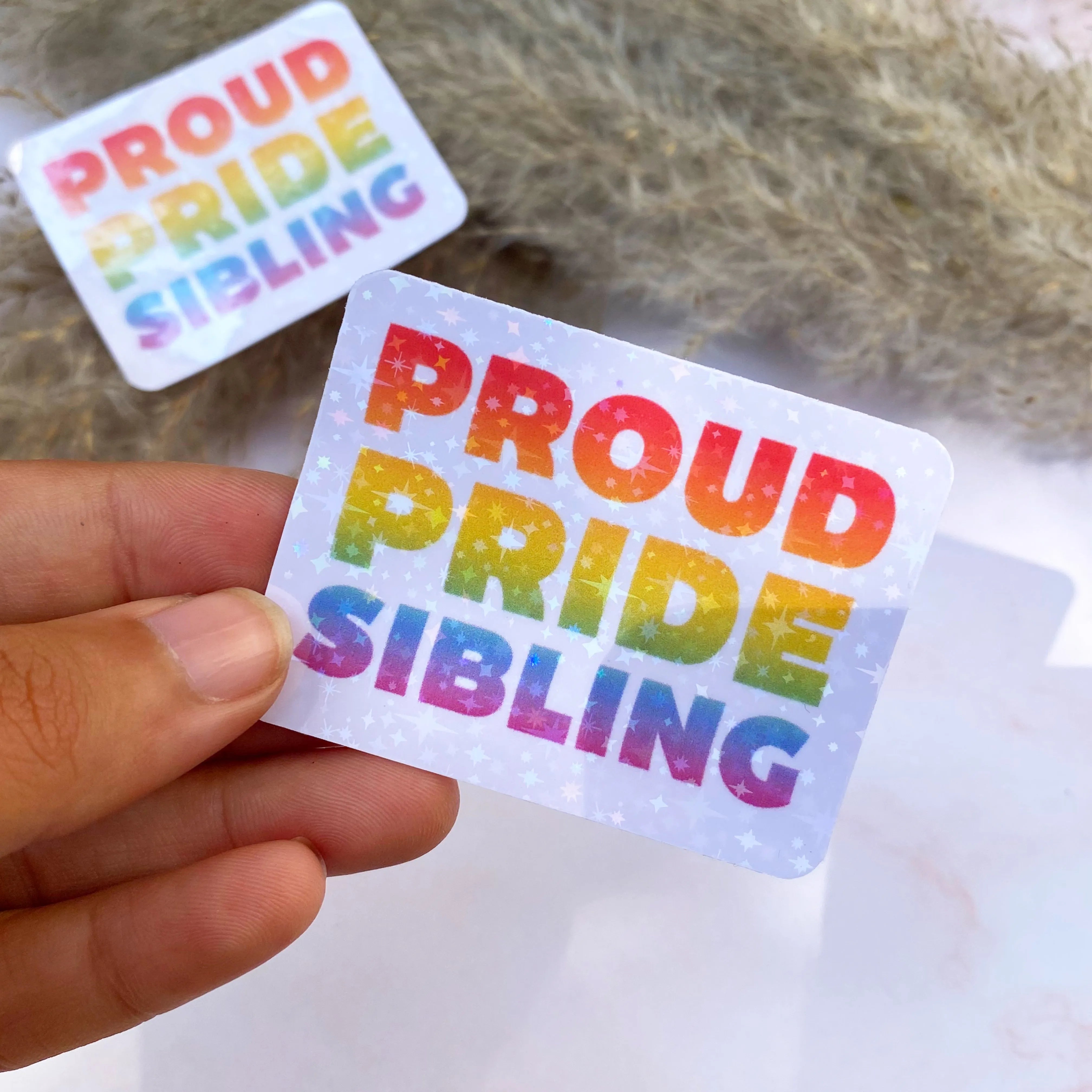  Pride Proud Sibling | Pride Sticker Cheeky Peach Designs Sticker art-noise.myshopify.com pride-proud-sibling-pride-sticker