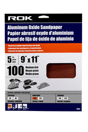 ROK - 5 PC ALUMINUM OXIDE SANDPAPER 100 GRIT