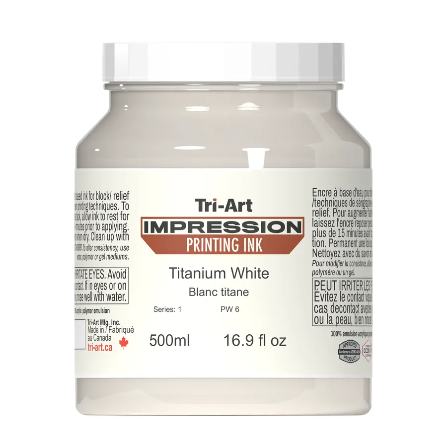 Impressions Block Printing Ink - Titanium White - Art Noise Impressions Block Printing Ink - Titanium White Tri-Art Mfg. Printmaking Ink art-noise.myshopify.com impressions-block-printing-ink-titanium-white