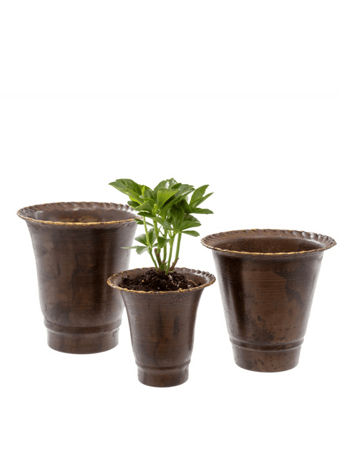 Leather Effect Trumpet Pots – Set of 3 Clementine Home Floral Gift product_type art-noise.myshopify.com leather-effect-trumpet-pots-set-of-3
