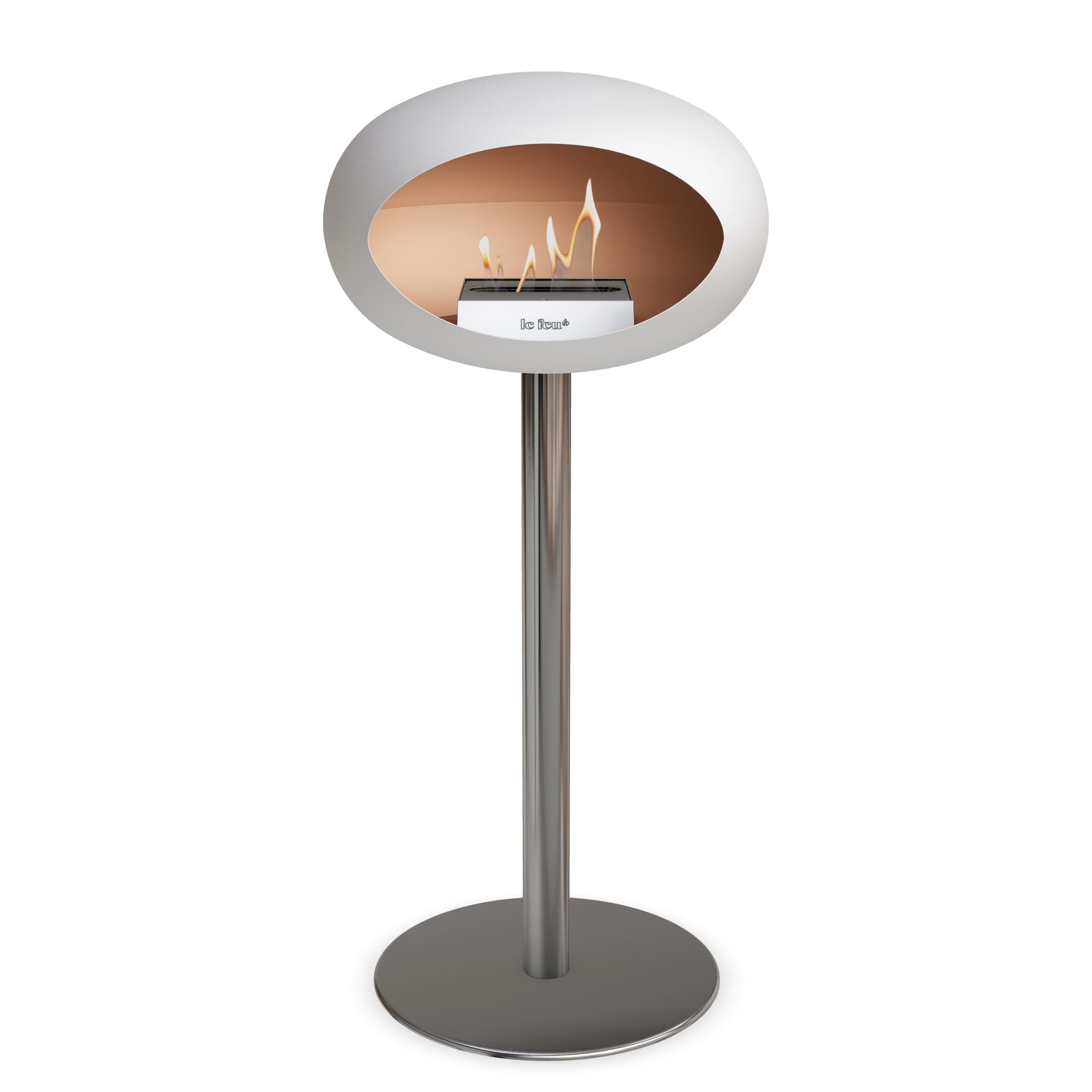 Le Feu Steel High Dome <br>White Nüline Distribution Fireplaces art-noise.myshopify.com le-feu-steel-high-dome-br-white