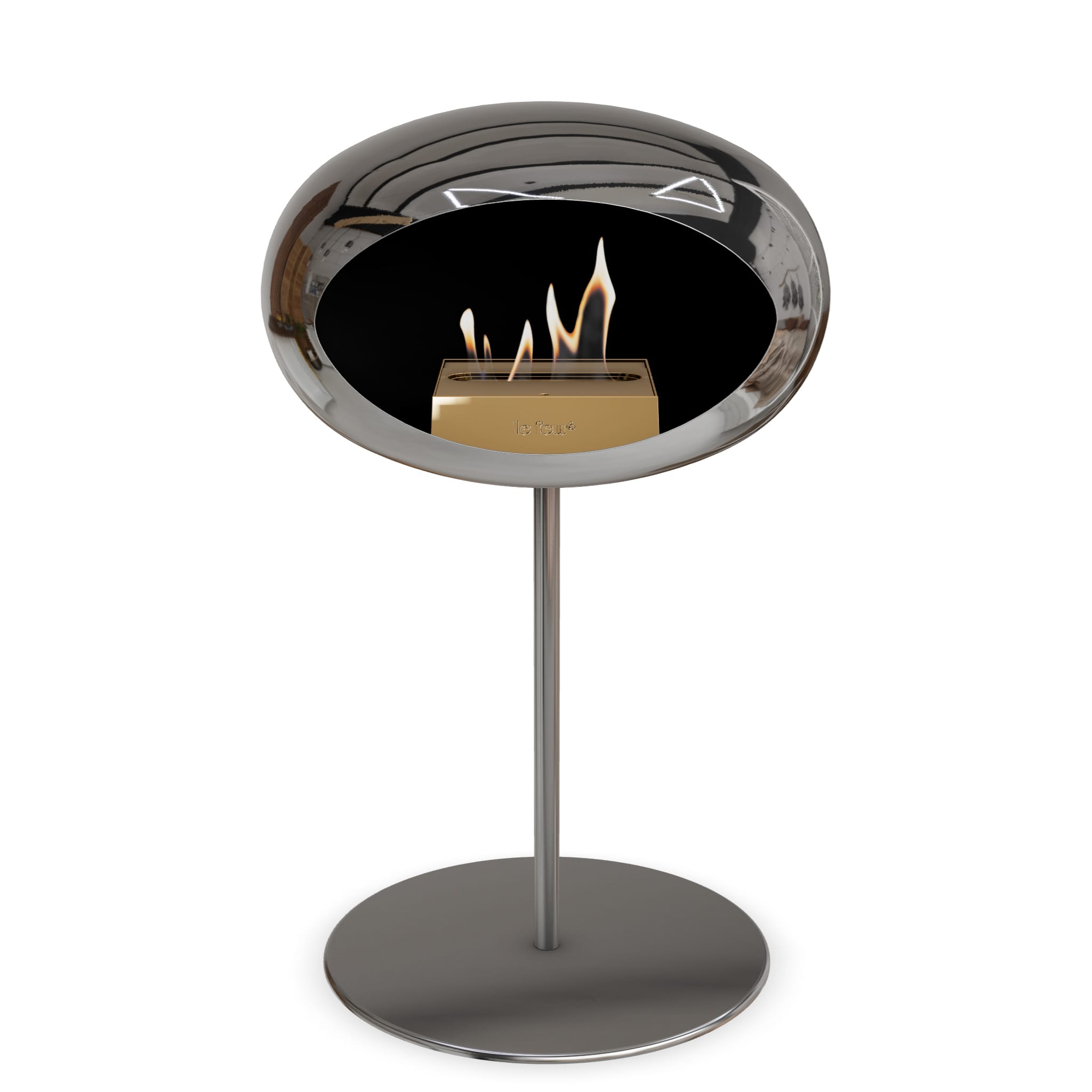 Le Feu Steel Low Dome <br>Chromed Silver Nüline Distribution Fireplaces art-noise.myshopify.com le-feu-steel-low-dome-br-chromed-silver