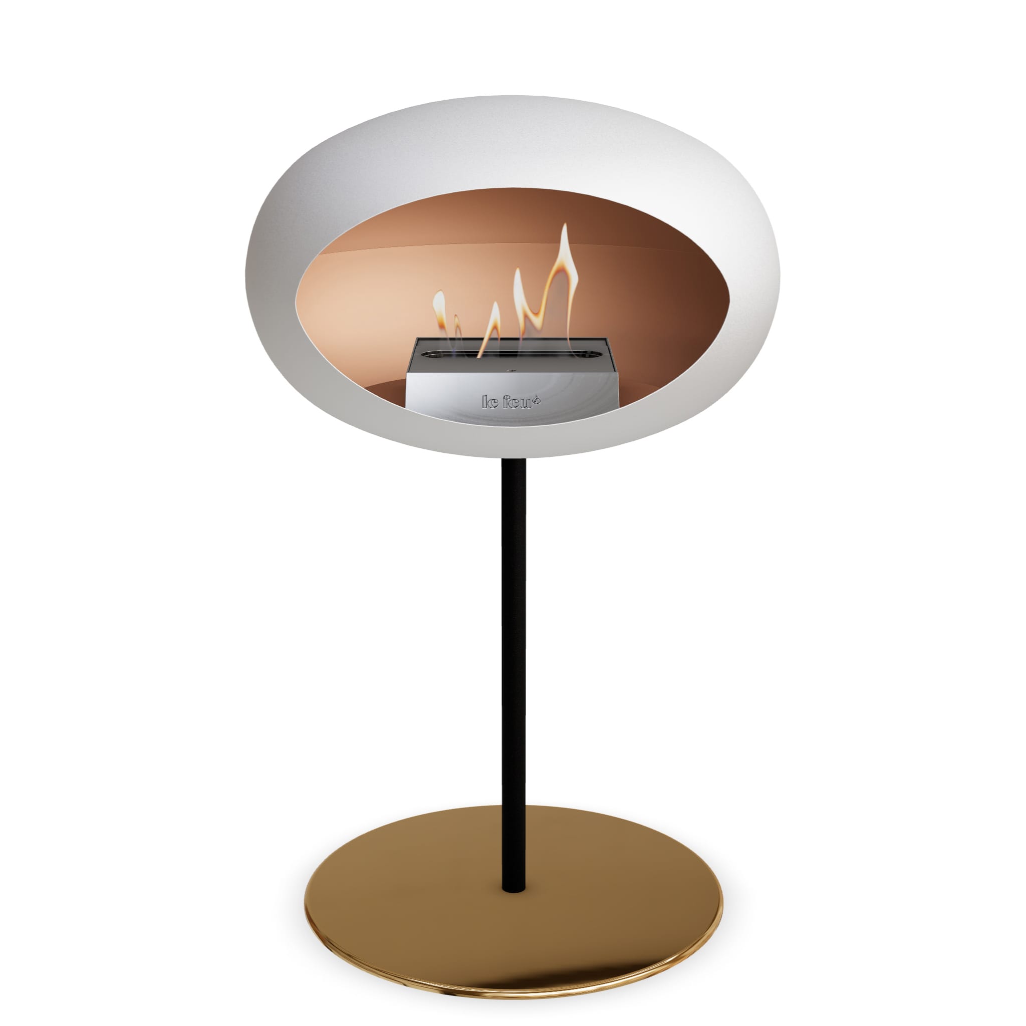 Le Feu Steel Low Dome <br>White Nüline Distribution Fireplaces art-noise.myshopify.com le-feu-steel-low-dome-br-white