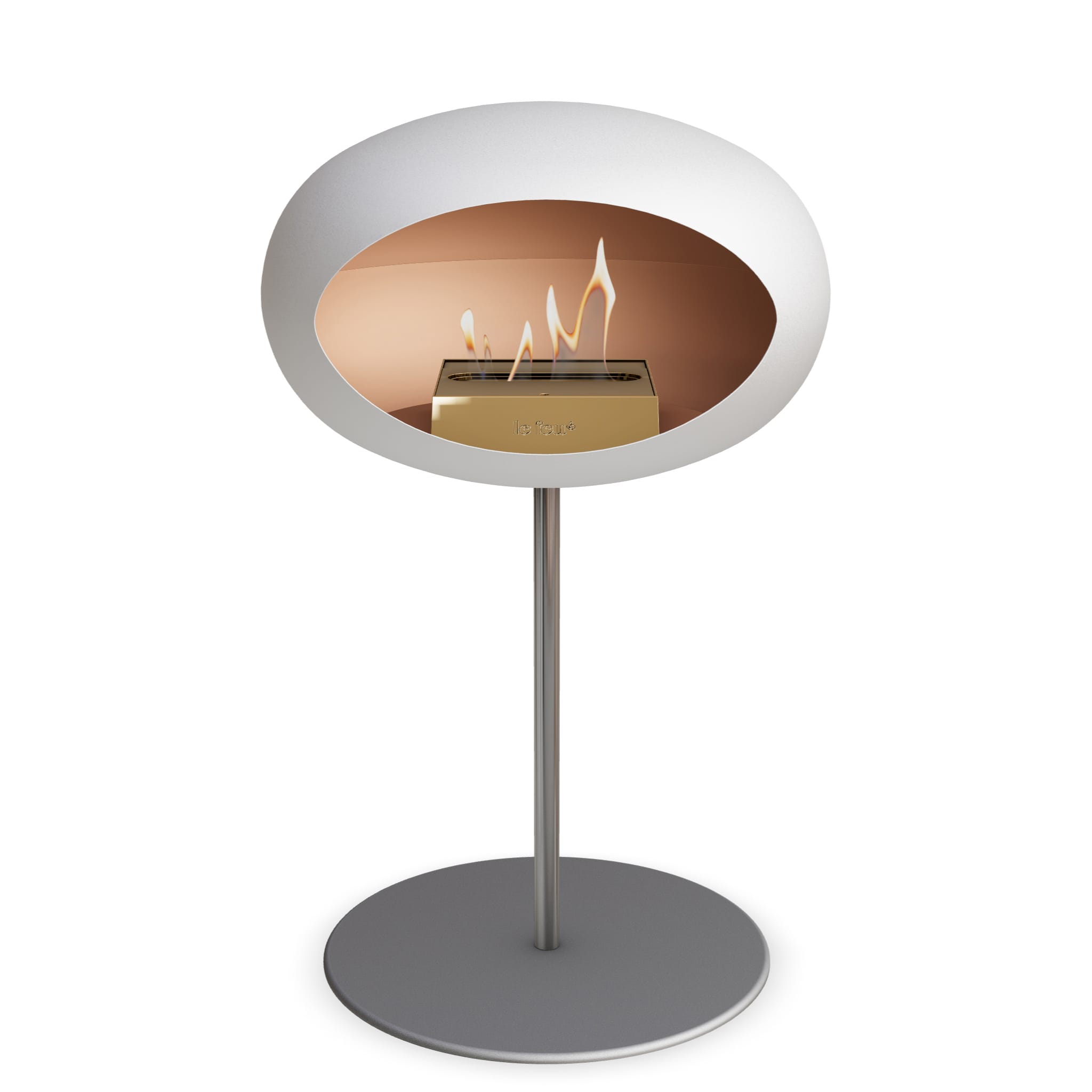 Le Feu Steel Low Dome <br>White