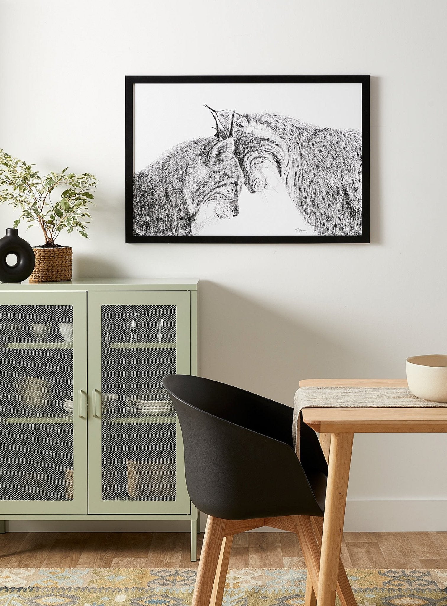 Lynx in love illustration - "Social Animal" Collection LE NID atelier illustration art-noise.myshopify.com lynx-in-love-illustration-social-animal-collection