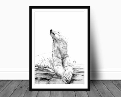 Polar Bear Sunbath Print