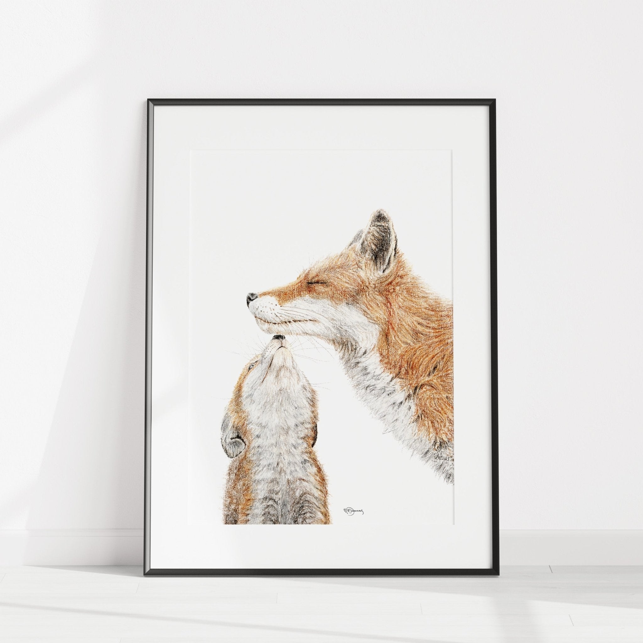 Mama Fox with baby - Color