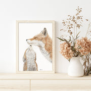 Mama Fox with baby - Color