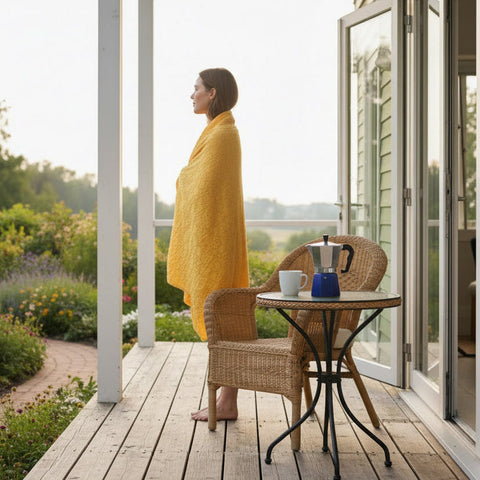 Box Waffle Wearable Cotton Throw: 2 Colors