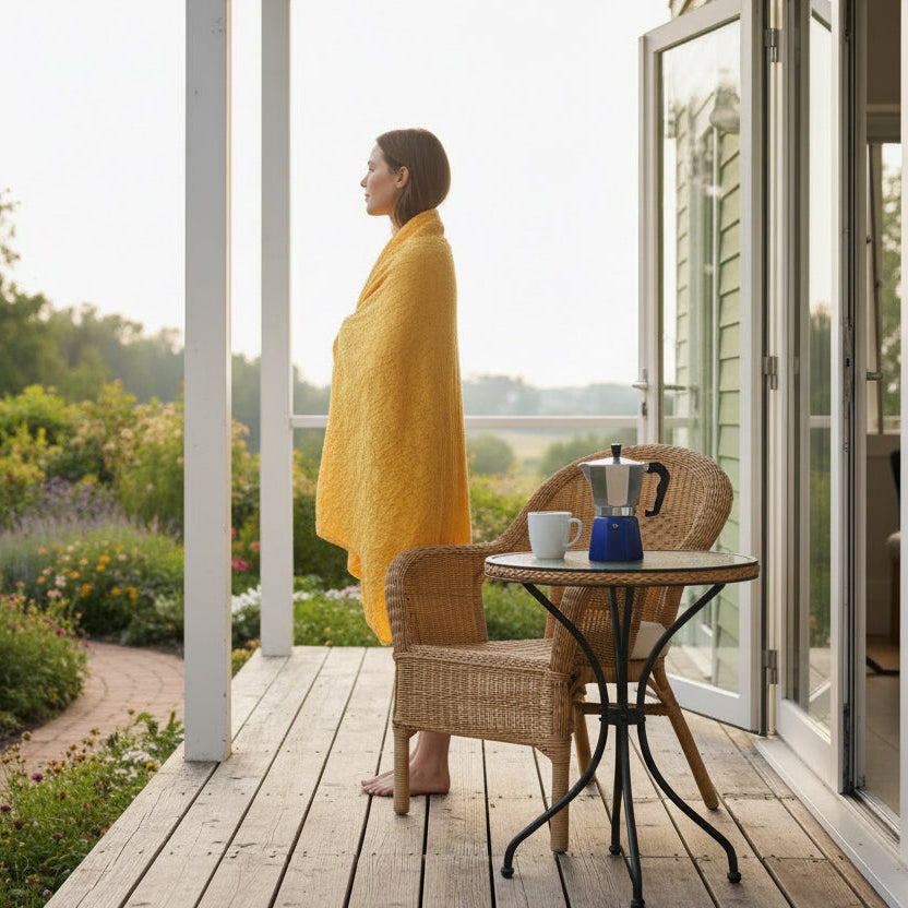 Box Waffle Wearable Cotton Throw: 2 Colors