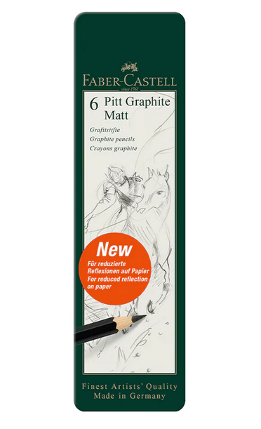 Faber-Castell PITT GRAPHITE MATT TIN OF 6