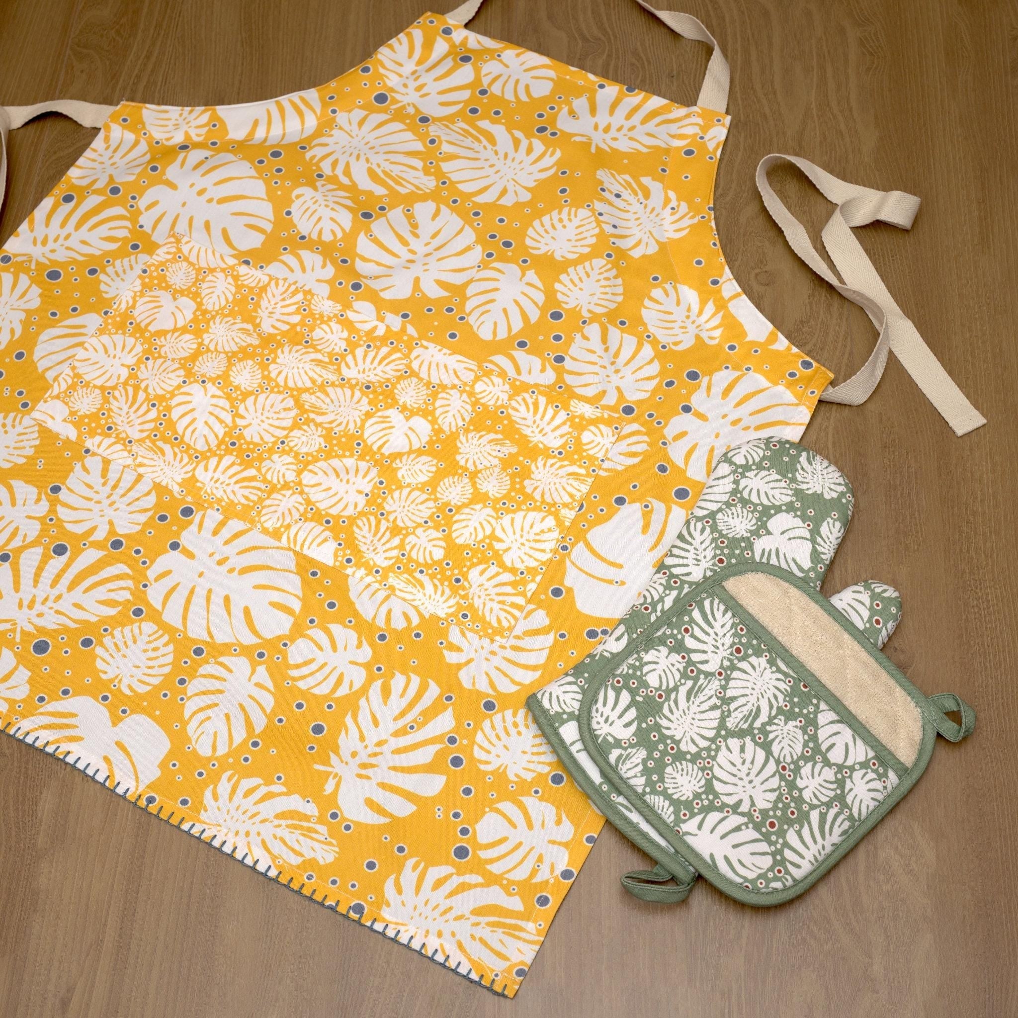Monster Ah! - Tropical Cotton Apron