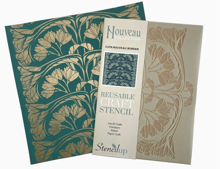 Art Nouveau Border Craft Stencil Stencil Up Stencil art-noise.myshopify.com art-nouveau-border-craft-stencil