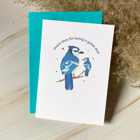  Thank Blue | Father's Day | Mini Greeting Card Cheeky Peach Designs Cards art-noise.myshopify.com thank-blue-fathers-day-mini-greeting-card