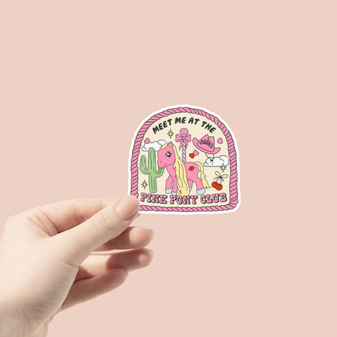 Pink Pony Club Sticker Glitter Paper Scissors sticker art-noise.myshopify.com pink-pony-club-sticker