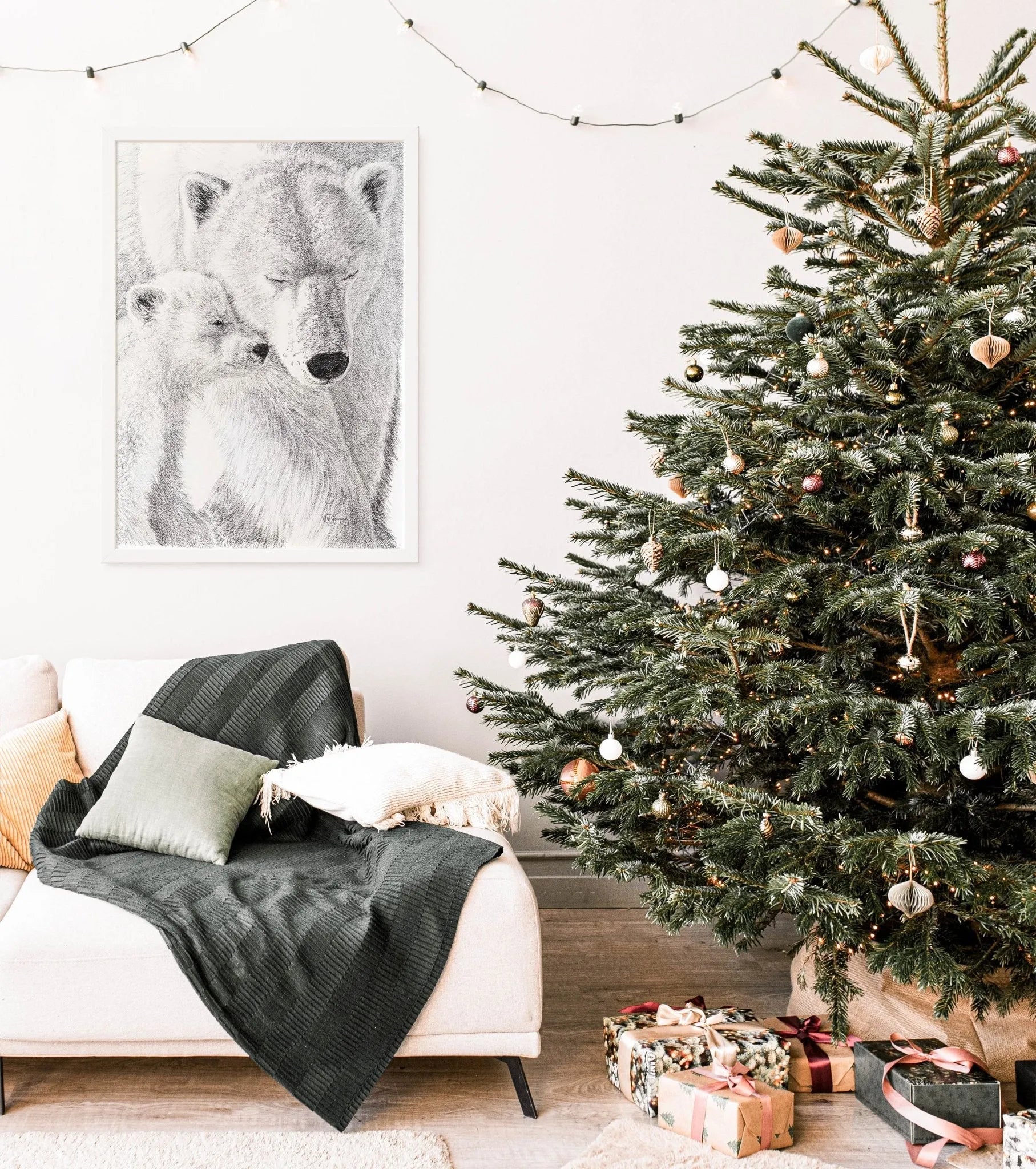  Polar Bear with cub illustration - "Social Animal" Collection LE NID atelier illustration art-noise.myshopify.com polar-bear-with-cub-illustration-social-animal-collection