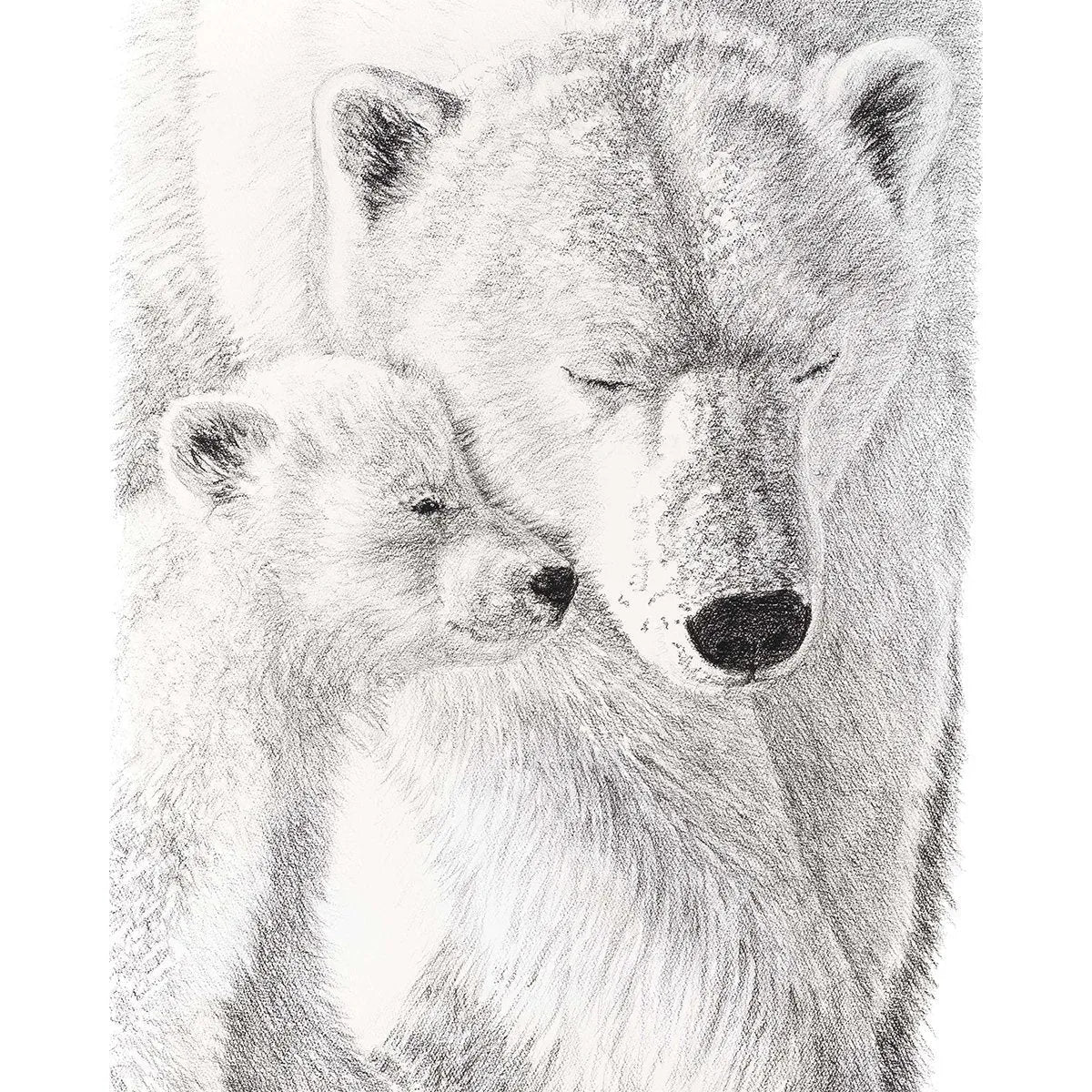  Polar Bear with cub illustration - "Social Animal" Collection LE NID atelier illustration art-noise.myshopify.com polar-bear-with-cub-illustration-social-animal-collection