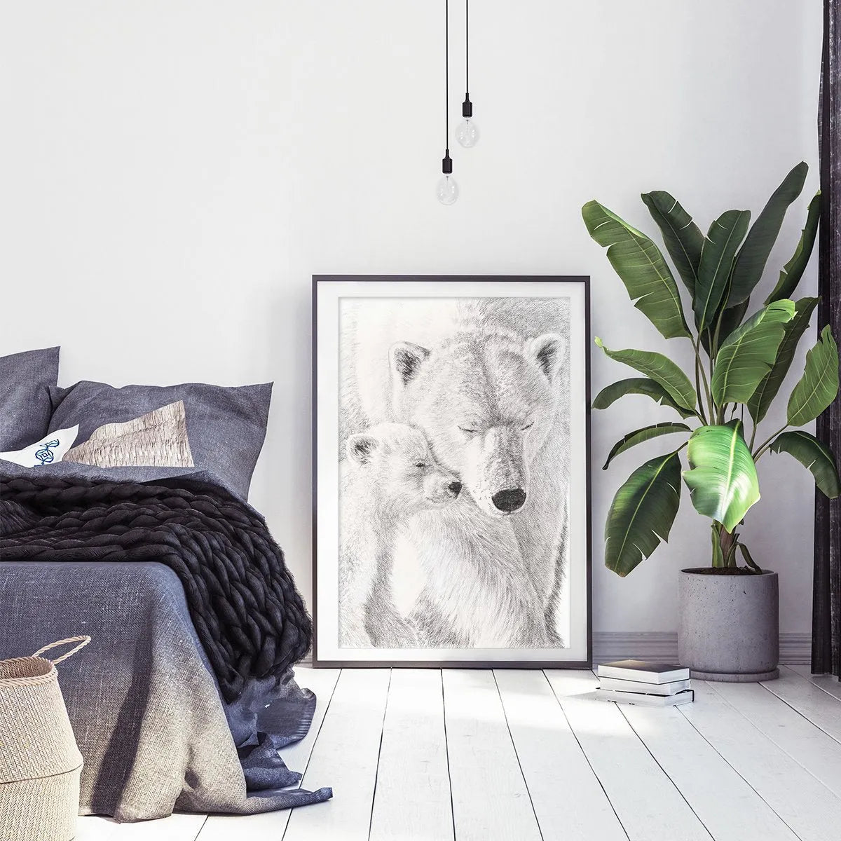  Polar Bear with cub illustration - "Social Animal" Collection LE NID atelier illustration art-noise.myshopify.com polar-bear-with-cub-illustration-social-animal-collection