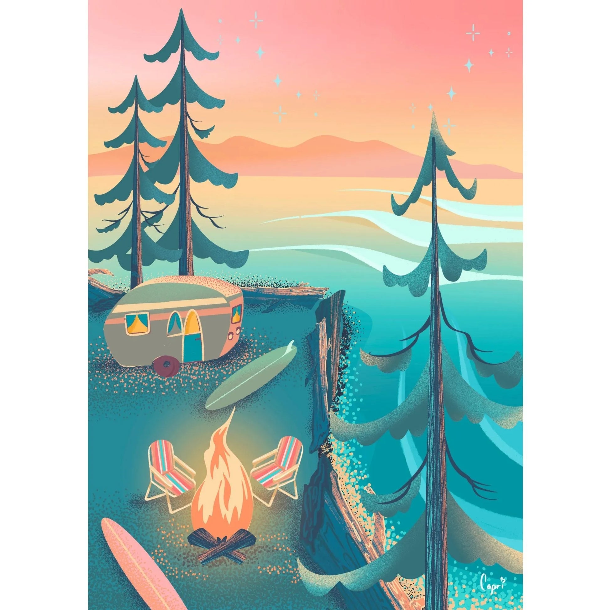  Coastal Camping | 1000-Piece Puzzle for Adults | Designed in Canada by Capri Sadler Villager Puzzles Puzzle art-noise.myshopify.com coastal-camping-1000-piece-puzzle-for-adults-designed-in-canada-by-capri-sadler