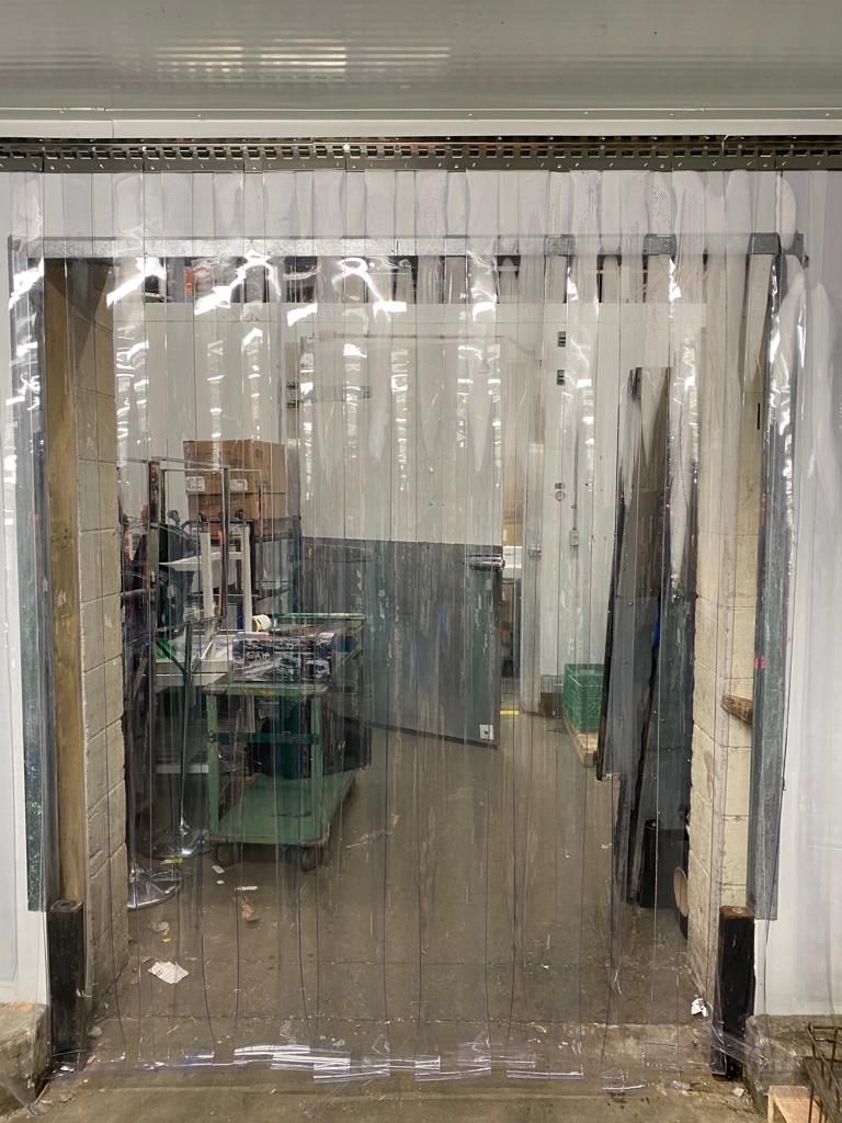 Byson PVC Strip Curtains, Smooth Standard 2mm x 8in Clear with Blue tint - Custom Kit
