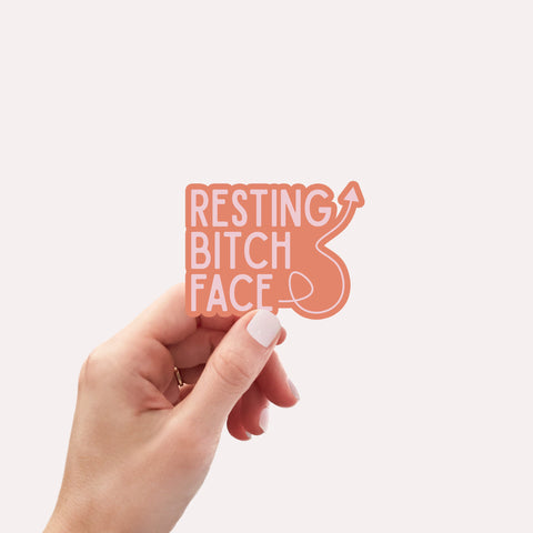 Resting Bitch Face Vinyl Sticker Creativien Stickers art-noise.myshopify.com resting-bitch-face-vinyl-sticker