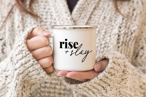 Rise and Slay camper mug
