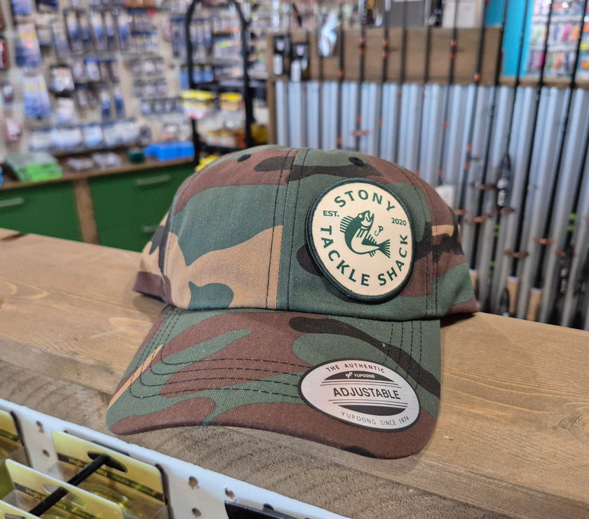 🍁Stony Tackle Classic Dad's Cap Adjustable Green Camo w/Tan/Green Logo