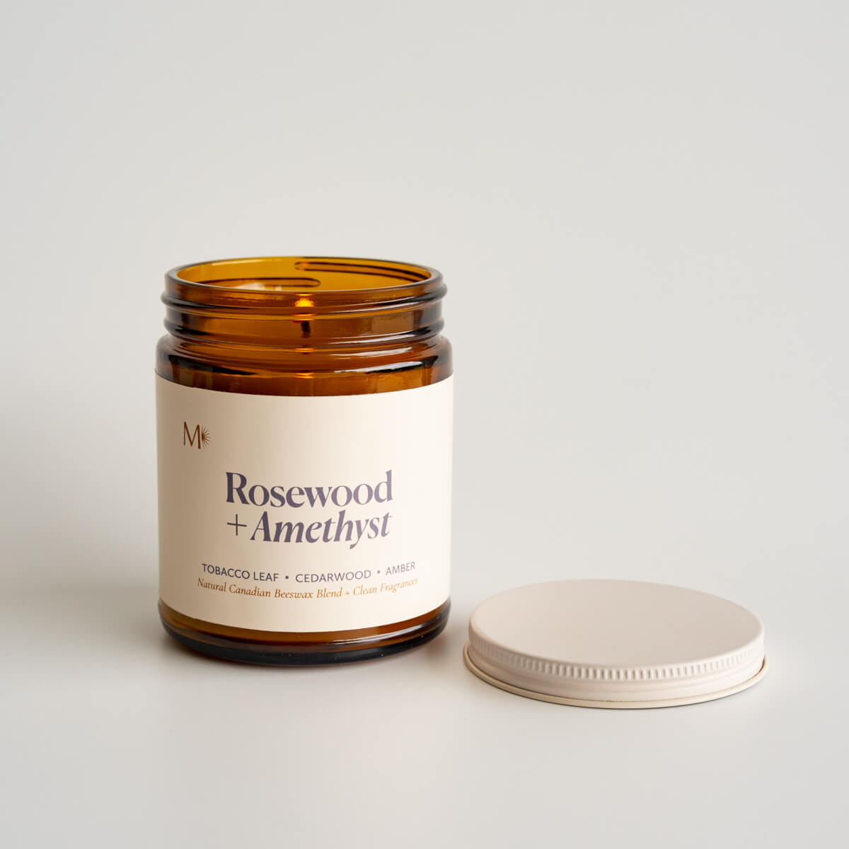 Rosewood + Amethyst Candle Jar Misiyo Candle Co Candles art-noise.myshopify.com rosewood-amethyst-candle-jar