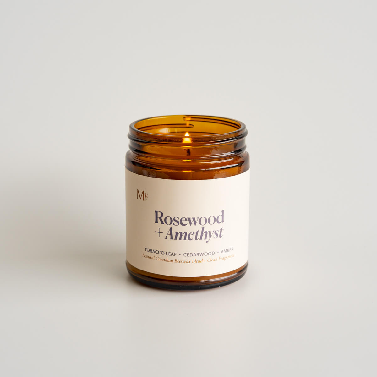 Rosewood + Amethyst Candle Jar Misiyo Candle Co Candles art-noise.myshopify.com rosewood-amethyst-candle-jar