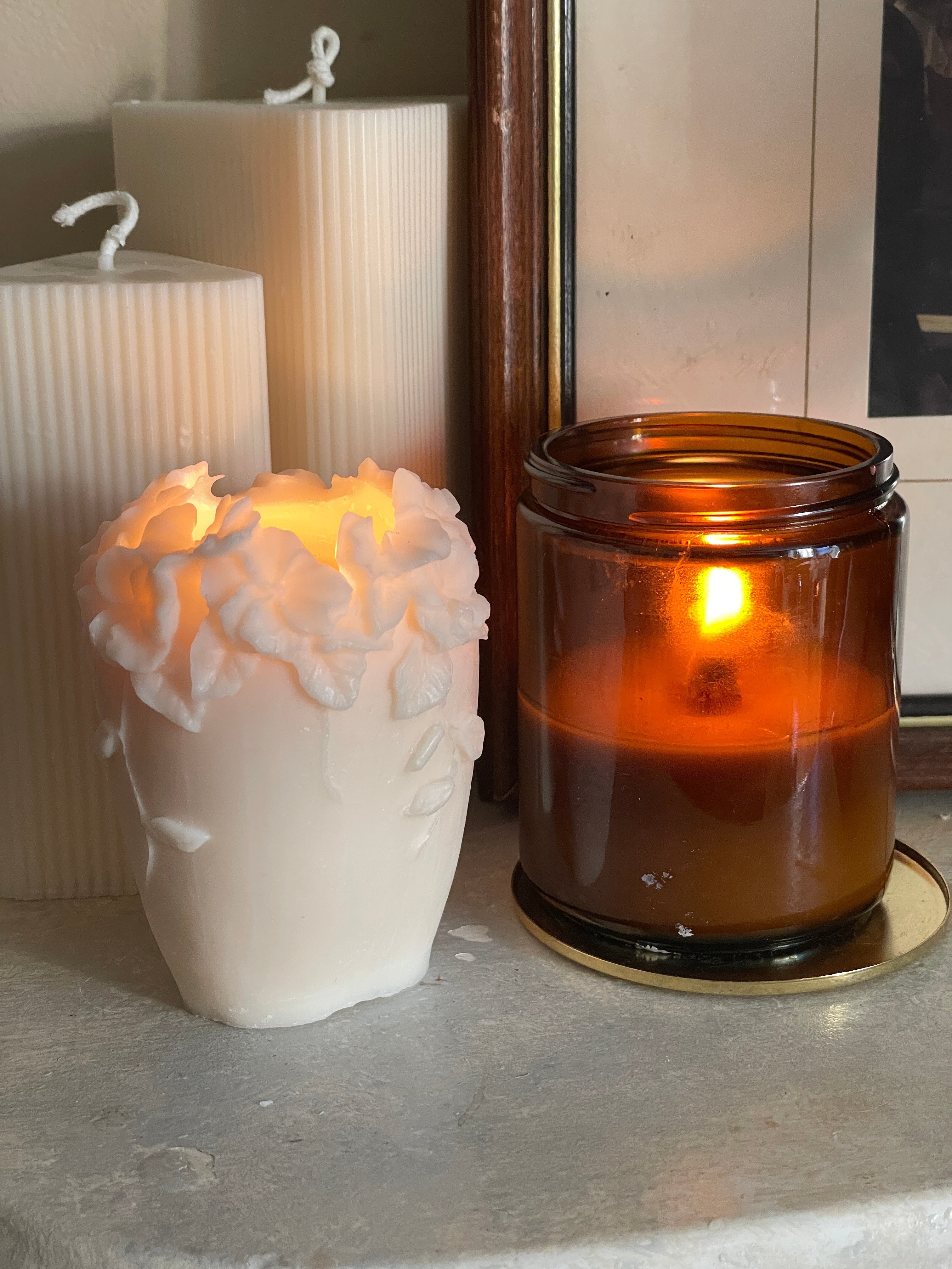 Floral Pillar Eloise and Oliver Decorative Candle art-noise.myshopify.com floral-pillar