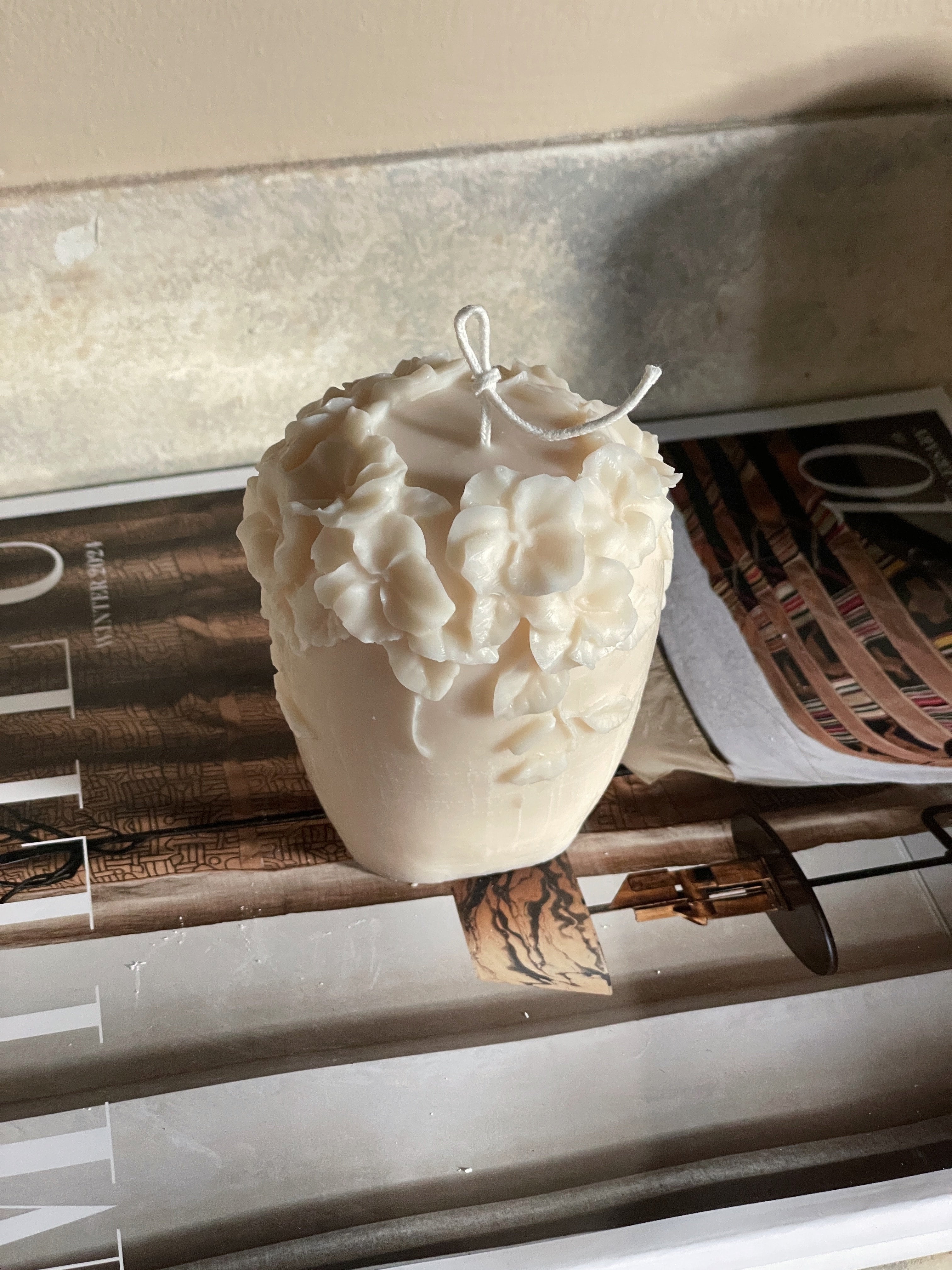 Floral Pillar Eloise and Oliver Decorative Candle art-noise.myshopify.com floral-pillar