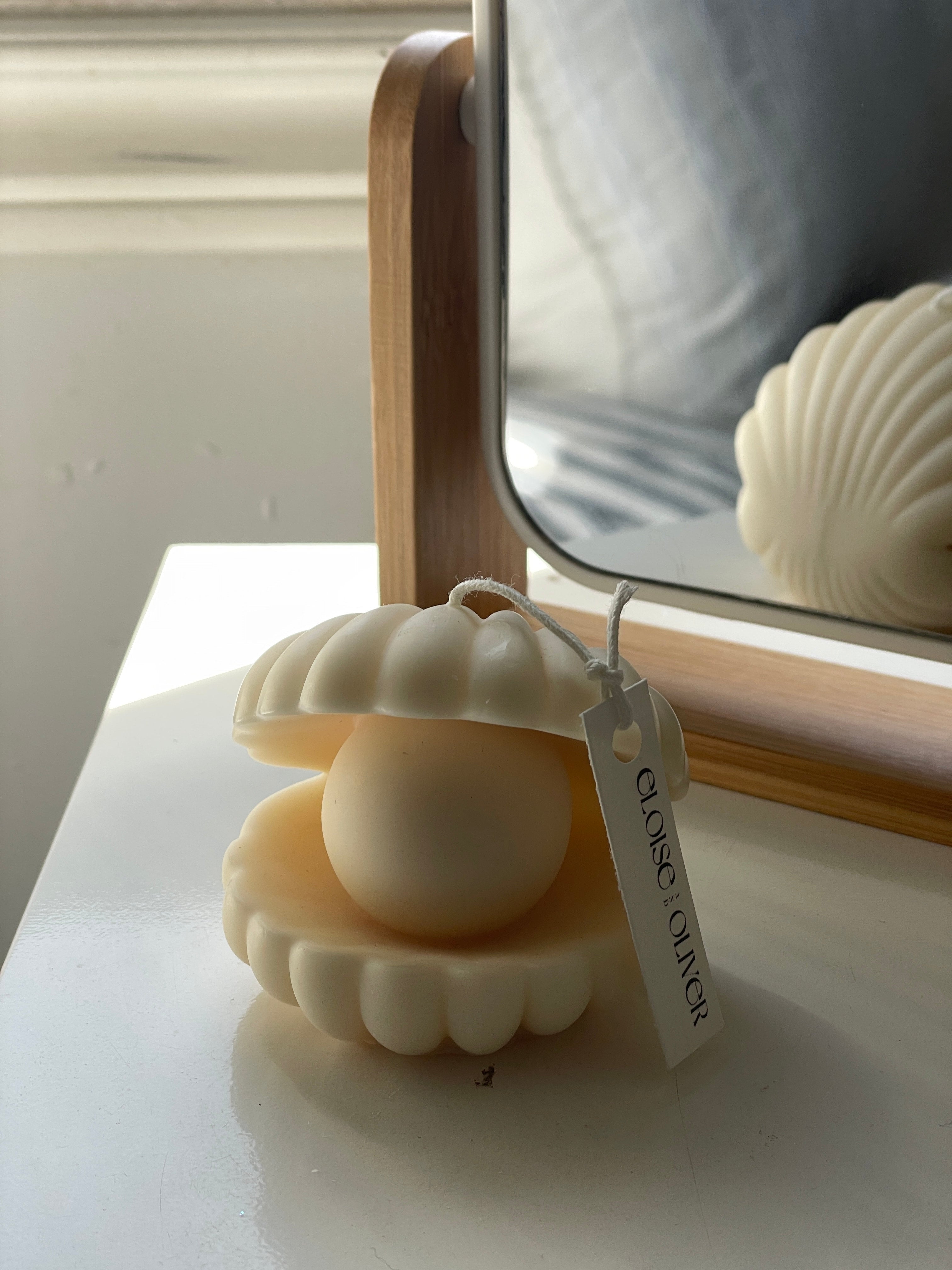 Pearl Shell Eloise and Oliver Decorative Candle art-noise.myshopify.com pearl-shell