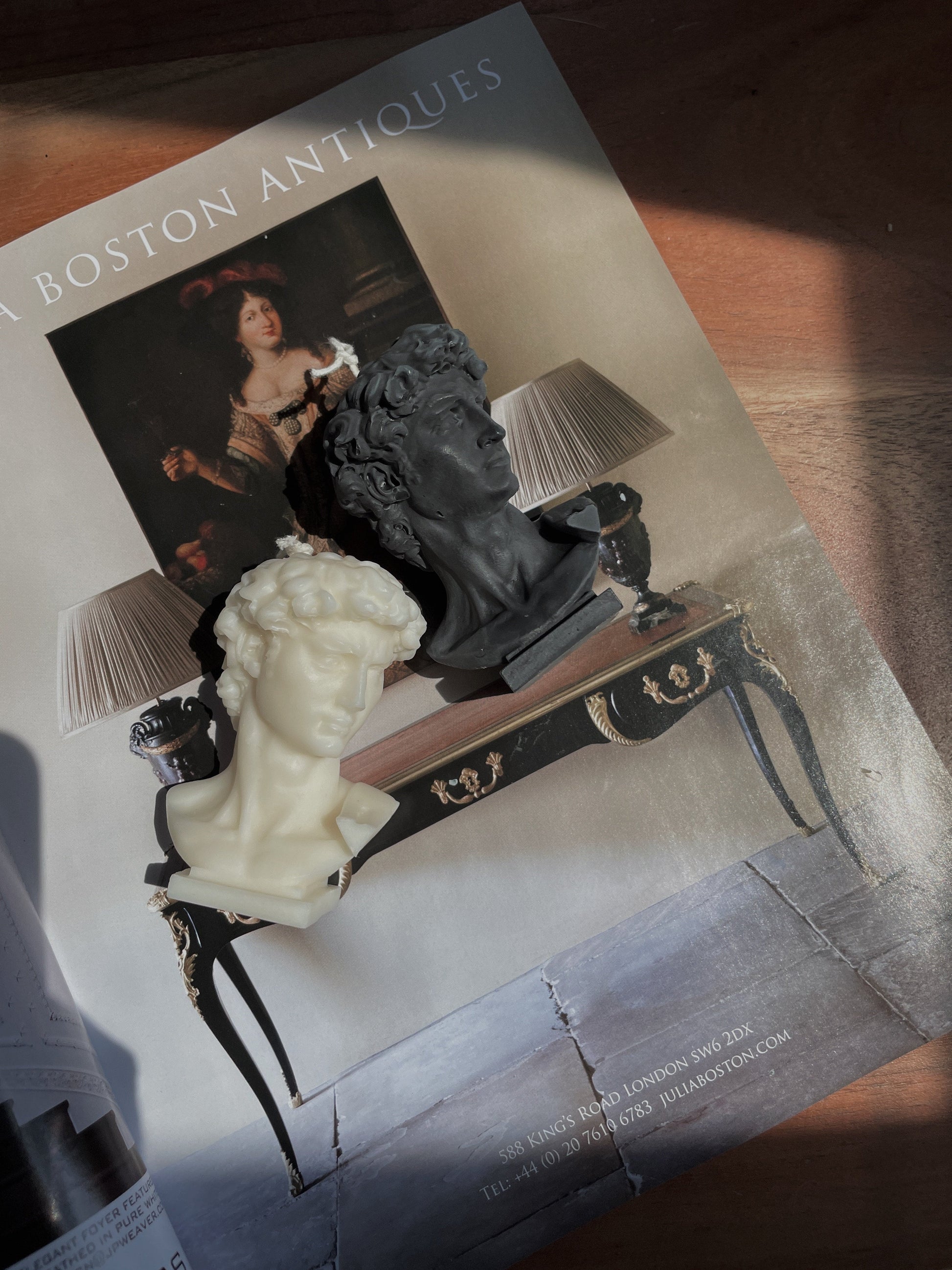 David Bust Eloise and Oliver Sculpture Candle art-noise.myshopify.com david-bust