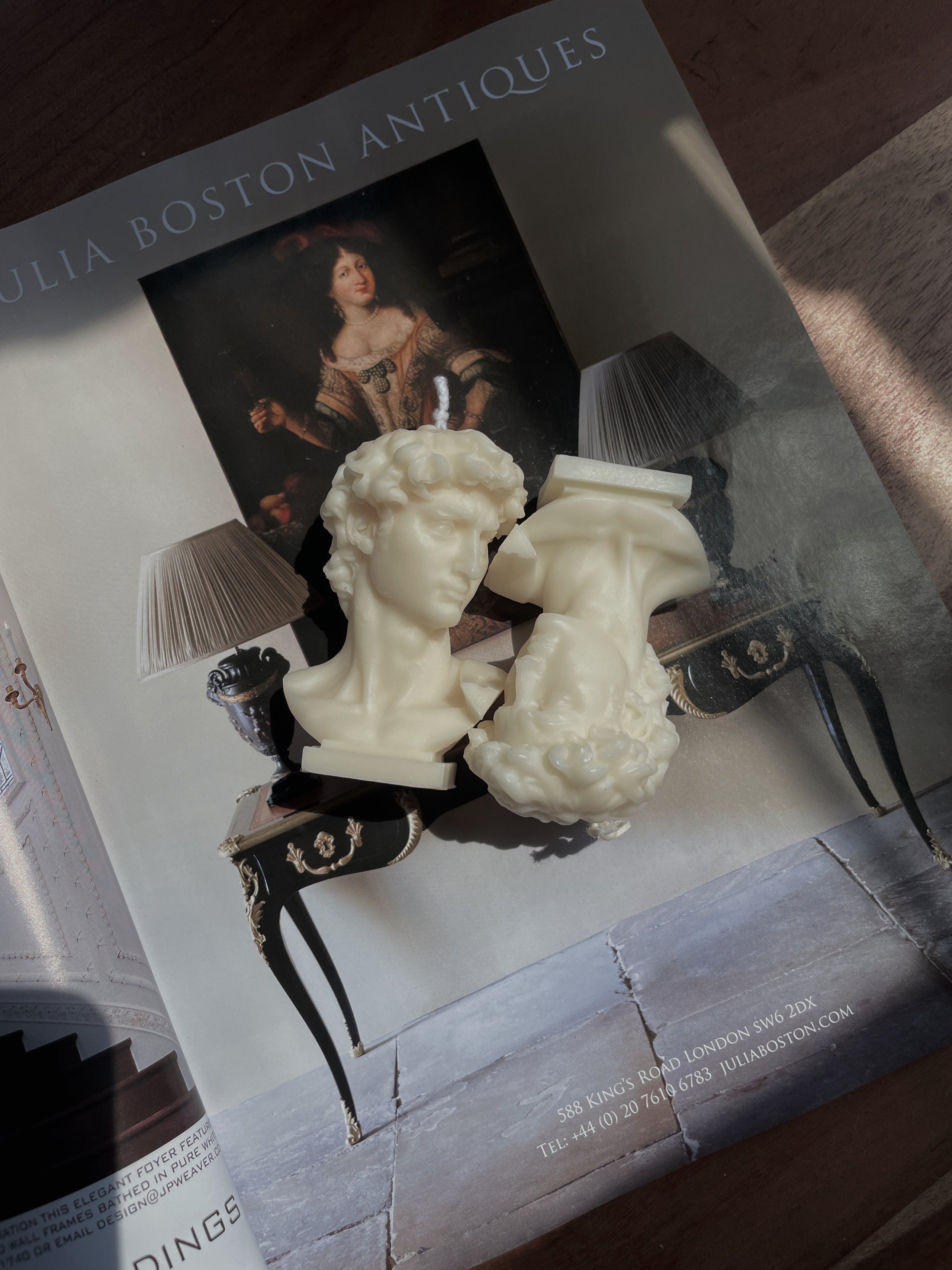 David Bust Eloise and Oliver Sculpture Candle art-noise.myshopify.com david-bust