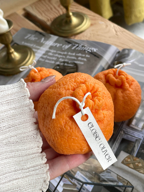 Orange Eloise and Oliver Decorative Candle art-noise.myshopify.com orange