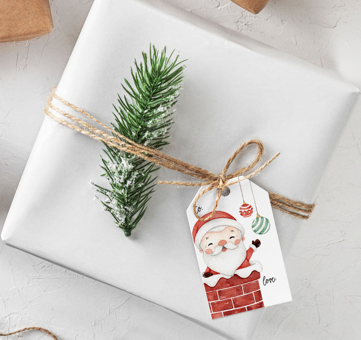Santa Chimney Gift Tags