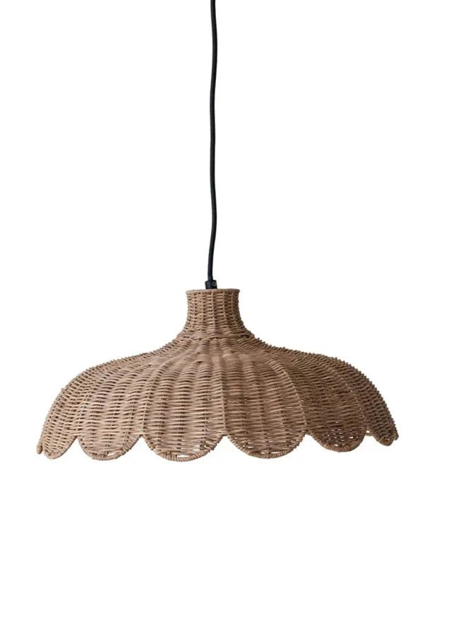 Scalloped Rattan Pendant