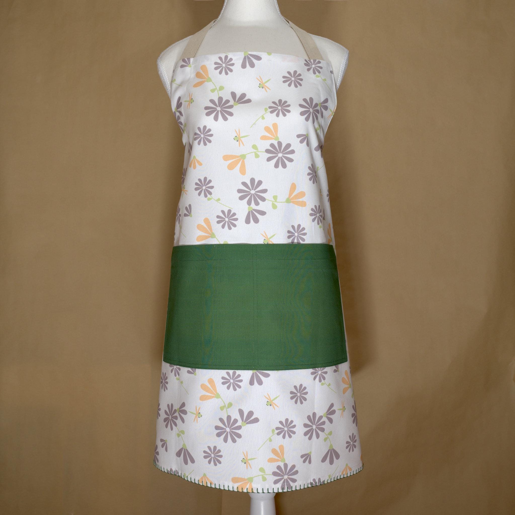 Shy Dragonfly: Washable Cotton Apron-4 Colors