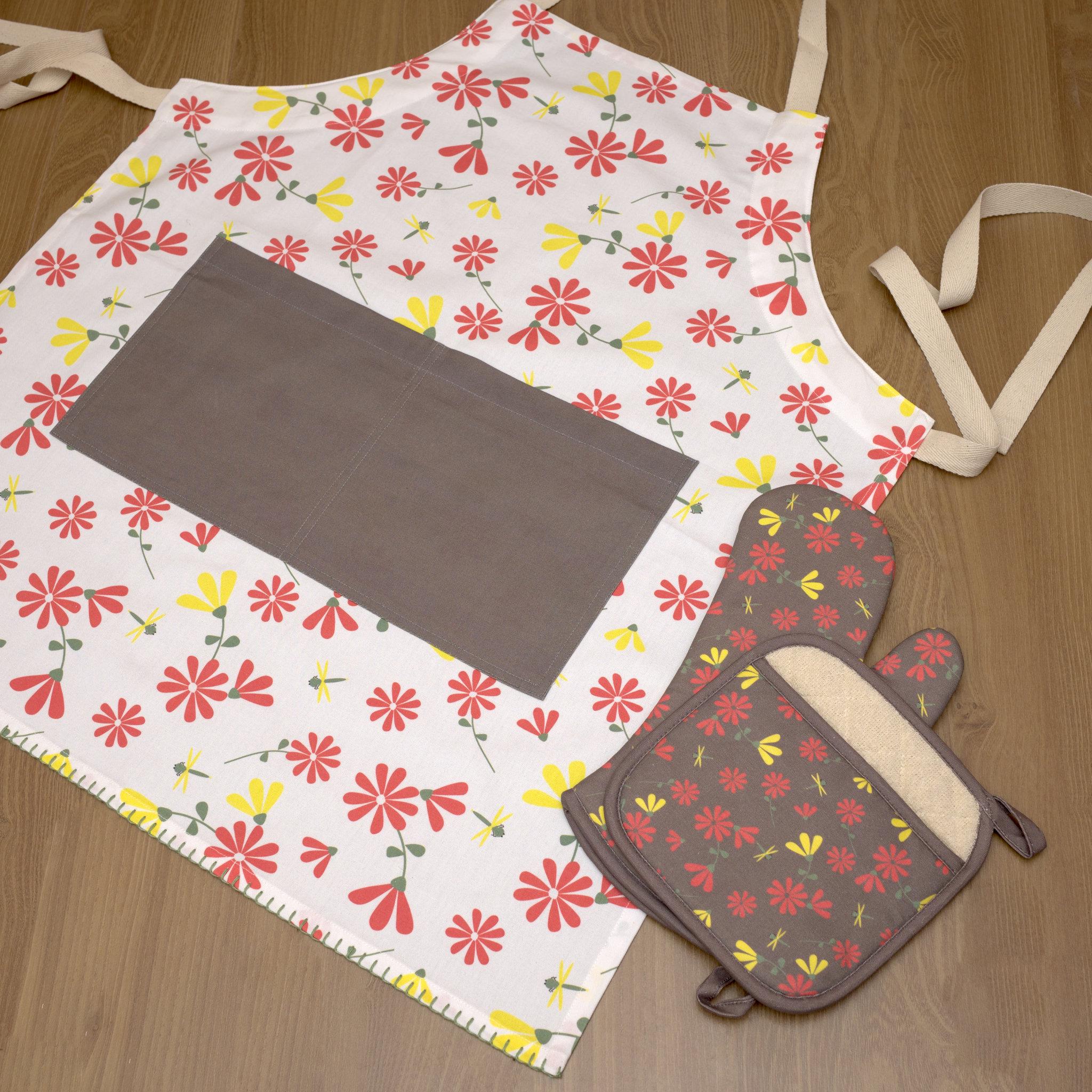 Shy Dragonfly: Washable Cotton Apron-4 Colors