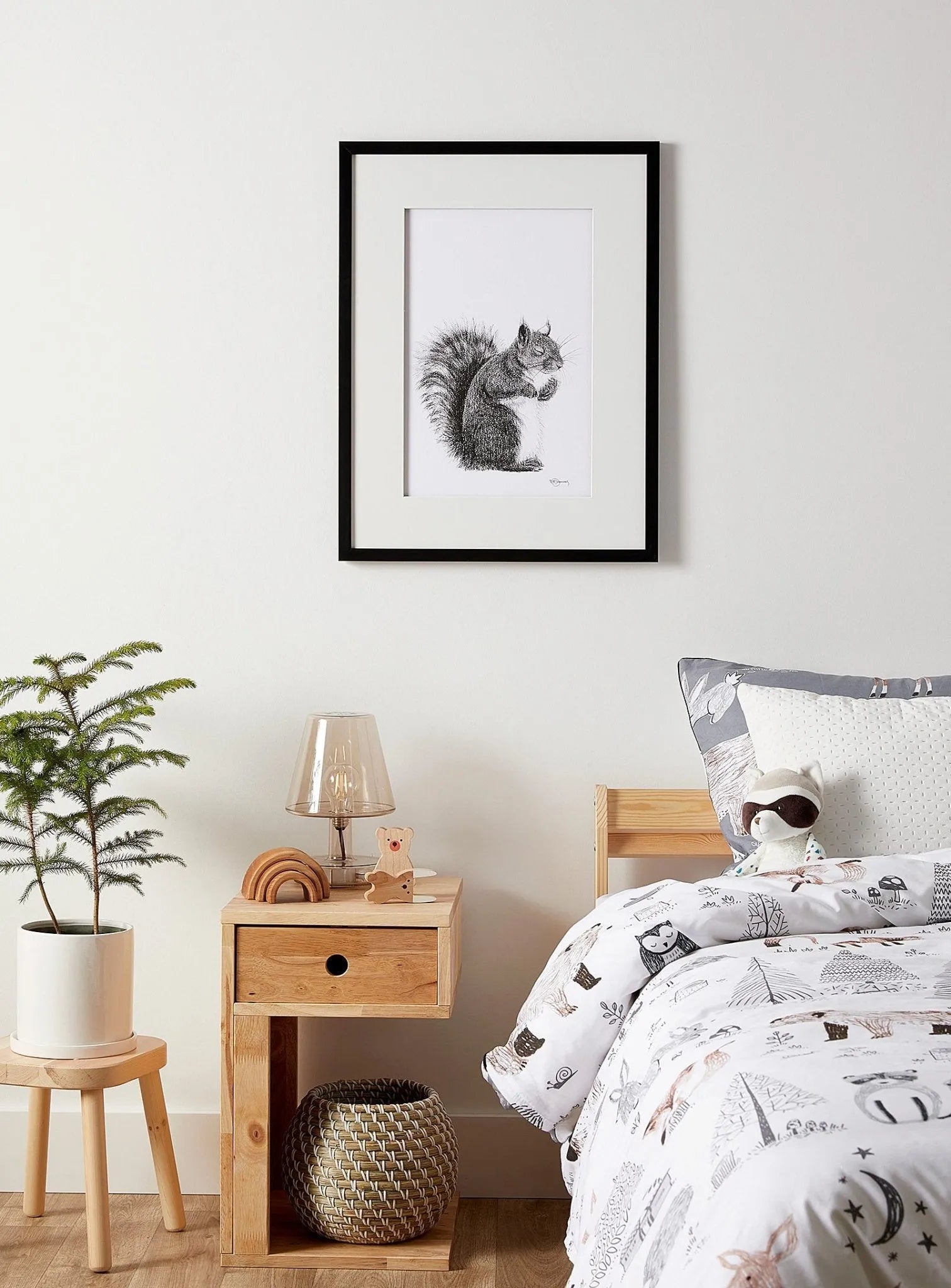  Sleeping Squirrel illustration - "Social Animal" Collection LE NID atelier illustration art-noise.myshopify.com sleeping-squirrel-illustration-social-animal-collection