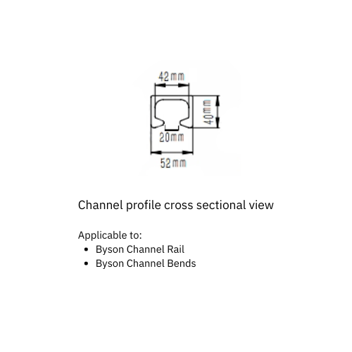 Byson Channel Rail for Sliding Systems - 6.5ft